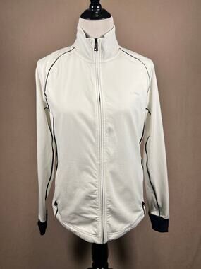 Lauren‎ Ralph Lauren LRL Women's Full Zip Jacket White Black Trim